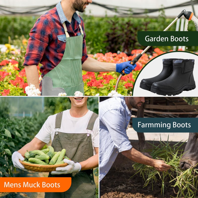 Gets أحذية مطر للرجال مقاومة للماء خفيفة من المطاط أحذية كاحل لجميع أنواع الطقس - Image 5